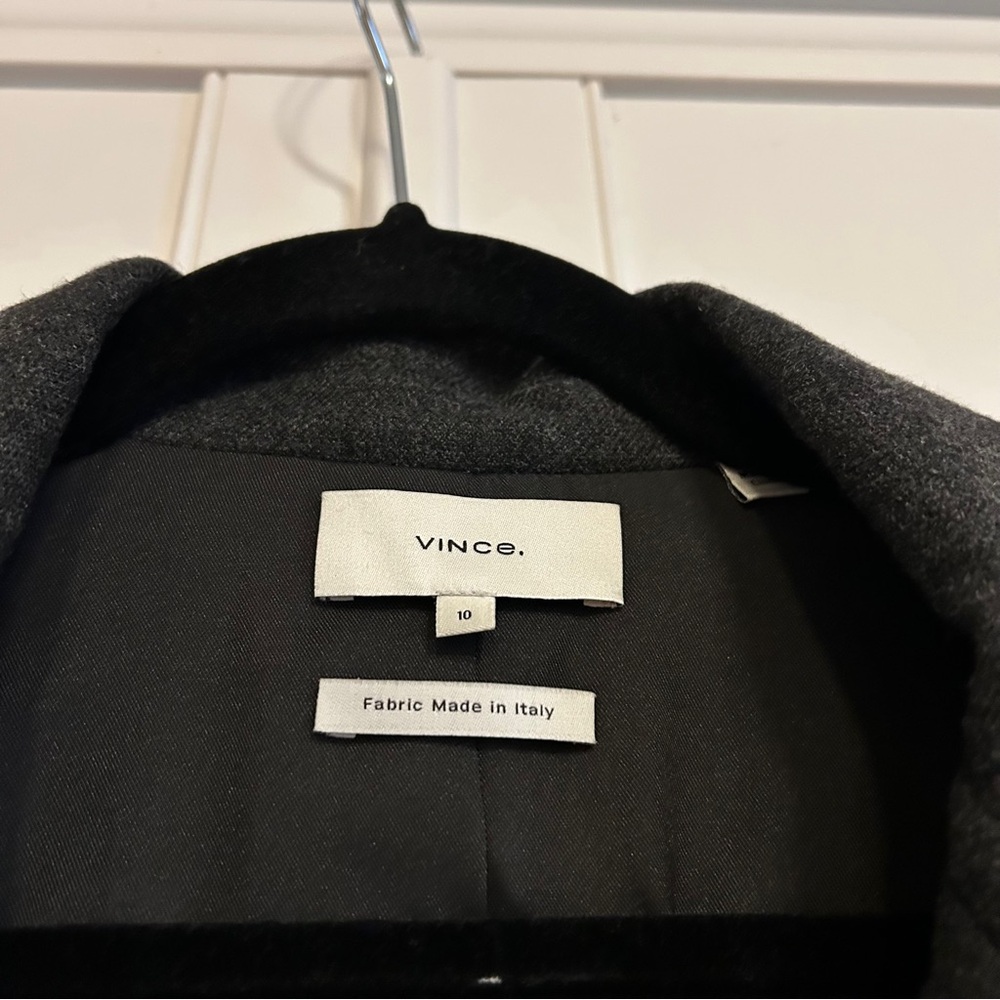 Vince Single Button Classic Blazer Dark Grey Size 10 - Picture 2 of 4